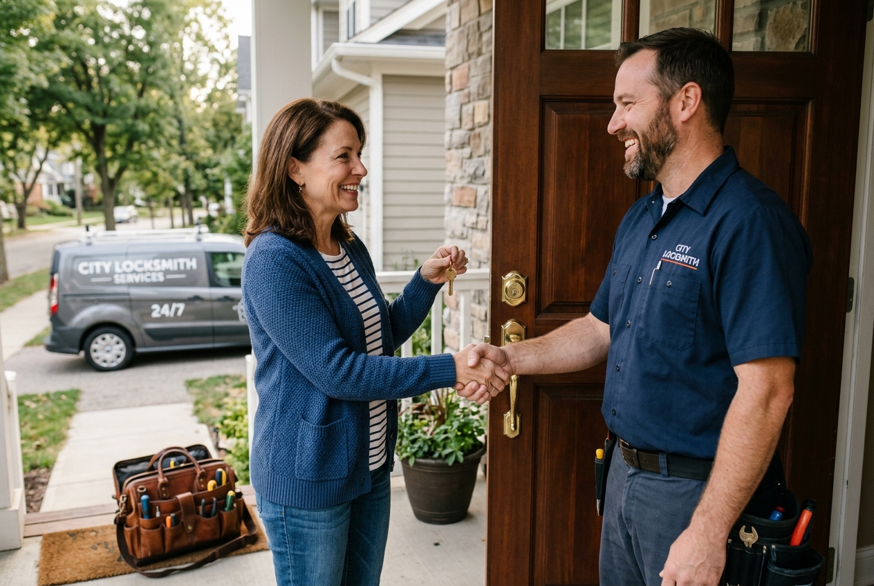 Customer satisfied with locksmith houston service